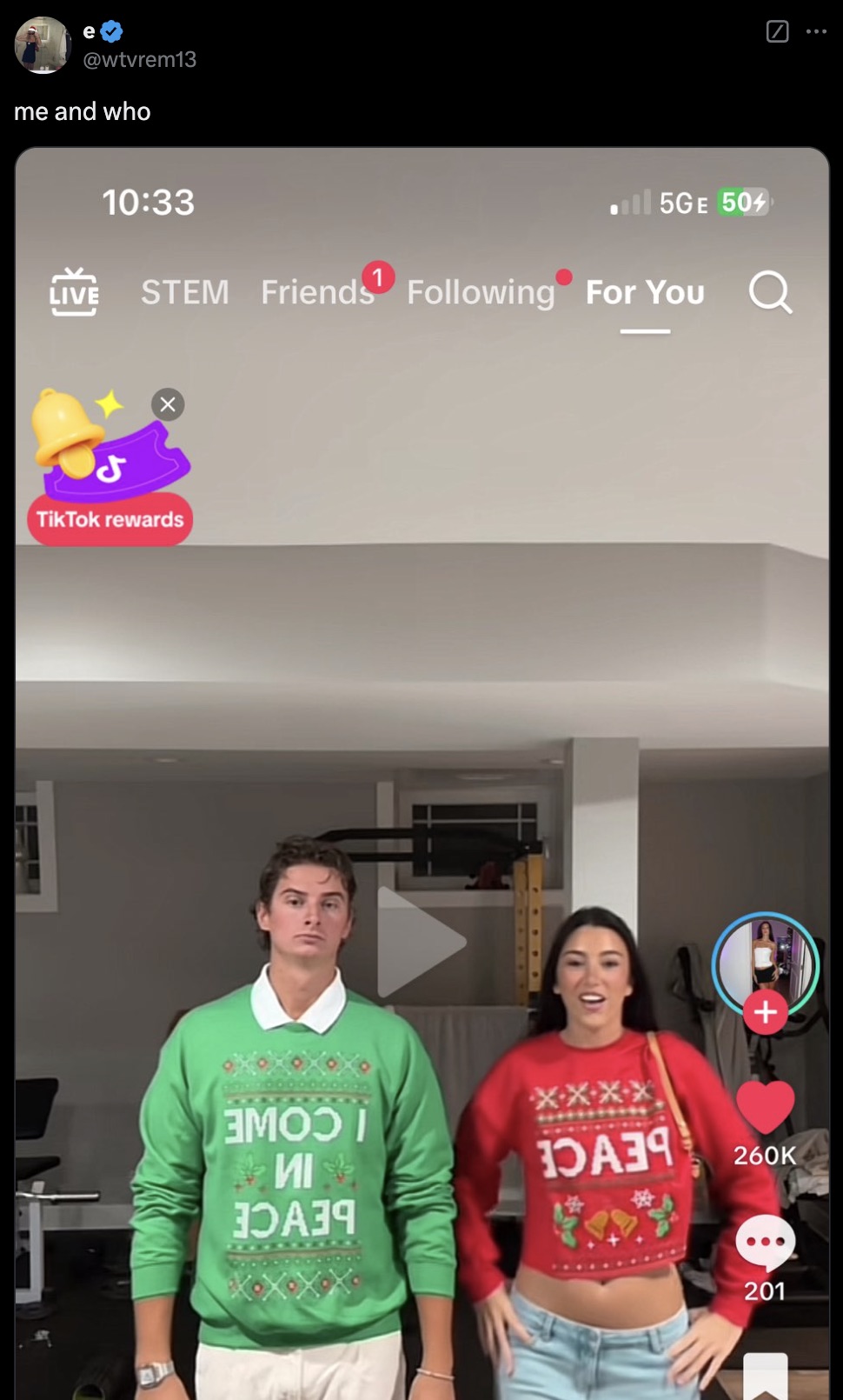 screenshot - me and who Live 1 ill 5GE 504 Stem Friends ing For You Tik Tok rewards 0000 Xxxx Xxxx 201